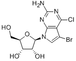 5-BROMO-4-CHLORO-7-SS-D-RIBOFURANOSYL-7H-PYRROLO[2,3-D]PYRIMIDIN-2-AMINE Struktur