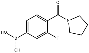 3-氟-4-(吡咯啉-1-羰基)苯基硼酸 結(jié)構(gòu)式