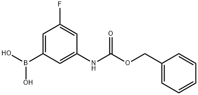 3-(Benzyloxycarbonylamino)-5-fluorophenylboronic acid Struktur