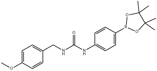 1-(4-METHOXYBENZYL)-3-(4-(4,4,5,5-TETRAMETHYL-1,3,2-DIOXABOROLAN-2-YL)PHENYL)UREA Struktur