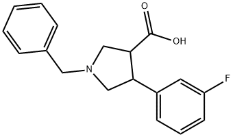 1-BENZYL-4-(3-FLUORO-PHENYL)-PYRROLIDINE-3-CARBOXYLIC ACID Struktur