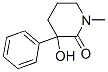 3-hydroxy-1-methyl-3-phenyl-2-piperidinone Struktur