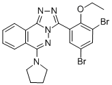 1,2,4-Triazolo(3,4-a)phthalazine, 3-(3,5-dibromo-2-ethoxyphenyl)-6-(1- pyrrolidinyl)- Struktur