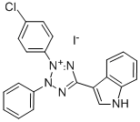 2H-Tetrazolium, 3-(4-chlorophenyl)-5-(1H-indol-3-yl)-2-phenyl-, iodide Struktur