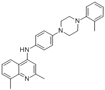 2,8-Dimethyl-4-(p-(4-(o-tolyl)-1-piperazinyl)anilino)quinoline Struktur