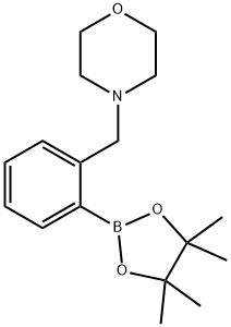 2-(MORPHOLIN-4-YLMETHYL)BENZENEBORONIC ACID, PINACOL ESTER 95+%4-[2-(4,4,5,5-TETRAMETHYL-1,3,2-DIOXABOROLAN-2-YL)BENZYL]MORPHOLINE price.