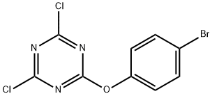 2-(4-Bromophenoxy)-4,6-dichloro-1,3,5-triazine Struktur