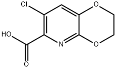 7-Chloro-2,3-dihydro-[1,4]dioxino-[2,3-b]pyridine-6-carboxylic acid Struktur