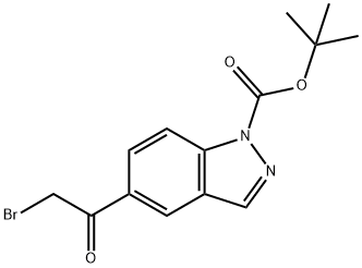 1H-Indazole-1-carboxylicacid,5-(2-broMoacetyl)-,1,1-diMethylethylester Struktur