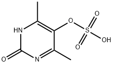 Sulfuric acid mono-(2-hydroxy-4,6-dimethyl-pyrimidin-5-yl) ester Struktur