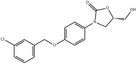 (5S)-3-[4-[(3-Chlorophenyl)methoxy]phenyl]-5-(hydroxymethyl)-2-oxazolidinone Struktur