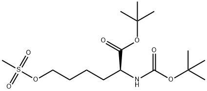 TERT-BUTYL 2-(TERT-BUTOXYCARBONYLAMINO)-6-(METHYLSULFONYLOXY)HEXANOATE Struktur