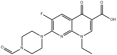 1-ETHYL-6-FLUORO-7-(4-FORMYL-PIPERAZIN-1-YL)-4-OXO-1,4-DIHYDRO-[1,8]NAPHTHYRIDINE-3-CARBOXYLIC ACID Struktur