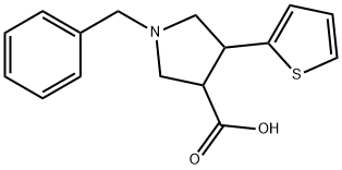 1-Benzyl-4-thiophen-2-yl-pyrrolidine-3-carboxylic acid Struktur