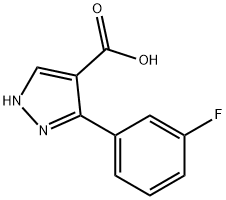 3-(3-フルオロフェニル)-1H-ピラゾール-4-カルボン酸 化學(xué)構(gòu)造式