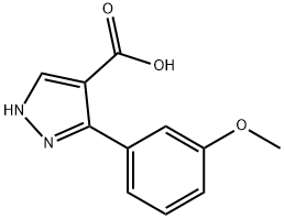 3-(3-methoxyphenyl)-1H-pyrazole-4-carboxylic acid Struktur