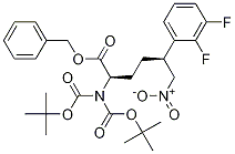 Benzyl (5S)-N,N-bis(tert-butoxycarbonyl)-5-(2,3-difluorophenyl)-6-nitro-D-norleucinate Struktur