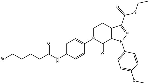 ethyl 6-(4-(5-broMopentanaMido)phenyl)-1-(4-Methoxyphenyl)-7-oxo-4,5,6,7-tetrahydro-1H-pyrazolo[3,4-c]pyridine-3-carboxylate Struktur