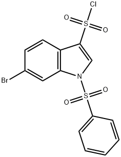 6-BROMO-1-PHENYLSULFONYL-3-CHLOROSULFONYLINDOL Struktur