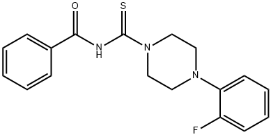 N-{[4-(2-fluorophenyl)piperazino]carbothioyl}benzenecarboxamide Struktur