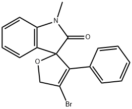 4-BROMO-1'-METHYL-3-PHENYL-SPIRO[FURAN-2(5H),3'-[3H]INDOL]-2'(1'H)-ONE Struktur