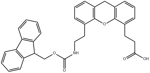 4-(FMOC-2-AMINOETHYL)-6-DIBENZOFURANPROPIONIC ACID Struktur