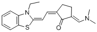 (2E,5Z)-2-[(DIMETHYLAMINO)METHYLENE]-5-[(2E)-2-(3-ETHYL-1,3-BENZOTHIAZOL-2(3H)-YLIDENE)ETHYLIDENE]CYCLOPENTANONE Struktur