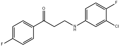 3-(3-chloro-4-fluoroanilino)-1-(4-fluorophenyl)-1-propanone Struktur