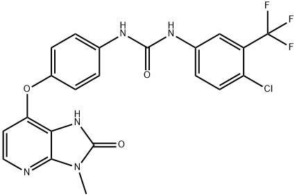 Urea, N-[4-chloro-3-(trifluoroMethyl)phenyl]-N'-[4-[(2,3-dihydro-3-Methyl-2-oxo-1H-iMidazo[4,5-b]pyridin-7-yl)oxy]phenyl]- Struktur