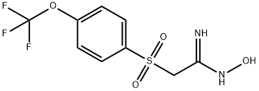 N'-hydroxy-2-{[4-(trifluoromethoxy)phenyl]sulfonyl}ethanimidamide Struktur