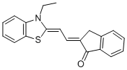 (2E)-2-[(2Z)-2-(3-ETHYL-1,3-BENZOTHIAZOL-2(3H)-YLIDENE)ETHYLIDENE]INDAN-1-ONE Struktur