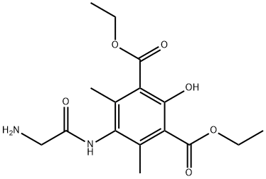 5-aminoacetamido-4,6-dimethyl-2-hydroxyisophthalic acid diethyl ester Struktur