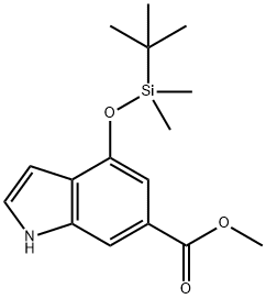 1H-Indole-6-carboxylic acid, 4-[[(1,1-diMethylethyl)diMethylsilyl]oxy]-, Methyl ester Struktur