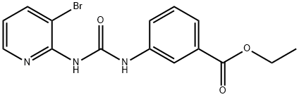 1-(3-Bromo-pyridine-2-yl)-3-(3-ethoxycarbonyl-phenyl)-urea Struktur