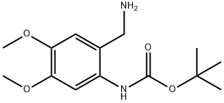 Tert-butyl 2-(aminomethyl)-4,5-dimethoxyphenylcarbamate Struktur