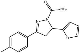 5-（Furan-2-yl)-3-p-tolyl-4,5-dihydro-1H-pyrazole-1-carboxamide Struktur