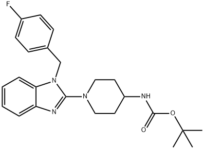 4-BOC-AMINO-1-[1-(4-FLUORO-BENZYL)-1H-BENZOIMIDAZOL-2-YL]-PIPERIDINE Struktur