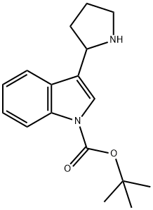 3-PYRROLIDIN-2-YL-INDOLE-1-CARBOXYLIC ACID TERT-BUTYL ESTER Struktur