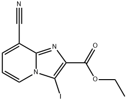 8-CYANO-3-IODO-IMIDAZO[1,2-A]PYRIDINE-2-CARBOXYLIC ACID ETHYL ESTER Struktur