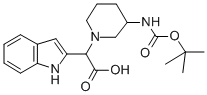 (3-BOC-AMINO-PIPERIDIN-1-YL)-(1H-INDOL-2-YL)-ACETIC ACID Struktur