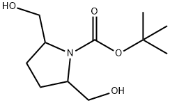 1-BOC-2,5-BIS-HYDROXYMETHYL-PYRROLIDINE Struktur