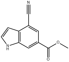 1H-Indole-6-carboxylic acid, 4-cyano-, Methyl ester Struktur