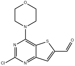 2-氯-4-(4-嗎啉)-噻吩并[3,2-D]嘧啶-6-羧醛 結(jié)構(gòu)式