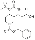 3-N-BOC-AMINO-3-(3'-CBZ)PIPERIDINE-PROPIONIC ACID ETHYL ESTER
 Struktur