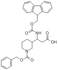 3-N-FMOC-AMINO-3-(3'-CBZ)PIPERIDINE-PROPIONIC ACID
 Struktur