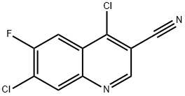 4,7-DICHLORO-6-FLUORO-QUINOLINE-3-CARBONITRILE
 Struktur