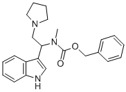 1-PYRROLIDIN-2-(N-CBZ-N-METHYL)AMINO-2-(3'-INDOLE)ETHANE
 Struktur