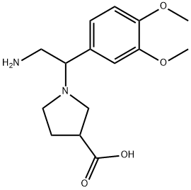 1-[2-AMINO-1-(3,4-DIMETHOXY-PHENYL)-ETHYL]-PYRROLIDINE-3-CARBOXYLIC ACID
 Struktur