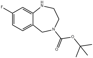 4-BOC-8-FLUORO-2,3,4,5-TETRAHYDRO-1H-BENZO[E][1,4]DIAZEPINE
 Struktur