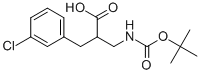 2-N-BOC-2-AMINOMETHYL-3-(3-CHLORO-PHENYL)-PROPIONIC ACID
 Struktur